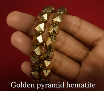 Golden Pyramid Hematite Bracelet