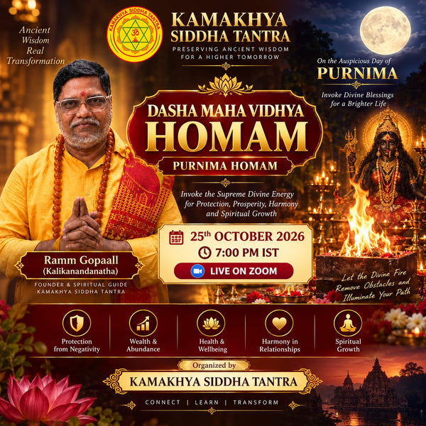 Dasha Maha Vidya Purnima Homam Live đ
25 Oct 2026 | â° Evening 07:00 pm ist