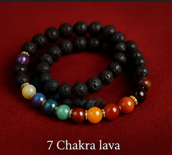 7 Chakra Lava Bracelet